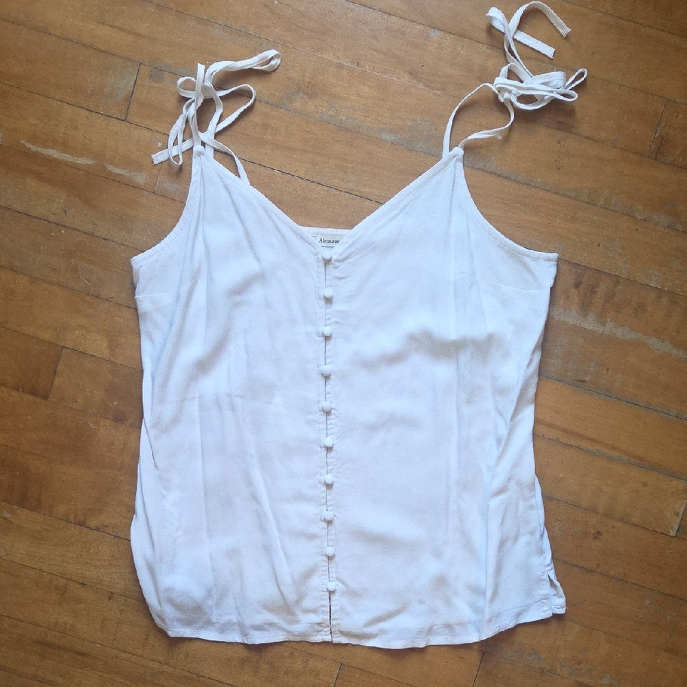 Abercrombie & Fitch White Camisole with Button Front